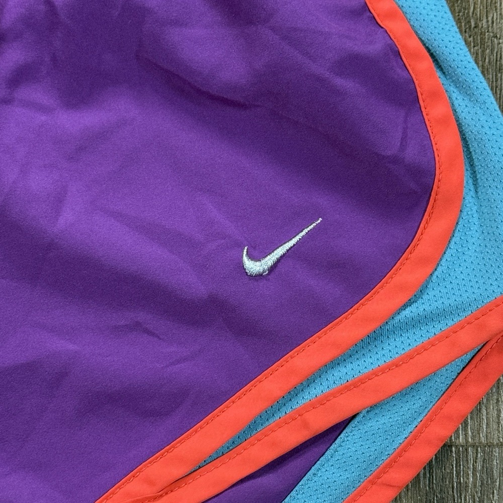 Nike Women's XS Retro Running Shorts Purple Blue Orange Trim Athletic Gym Wear - Picture 2 of 7